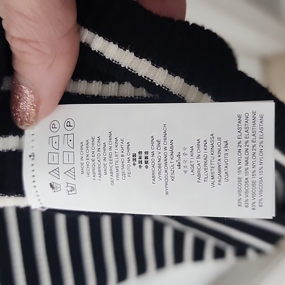 Michael Kors Black and White Striped Midi Dress - Picture 6 of 6